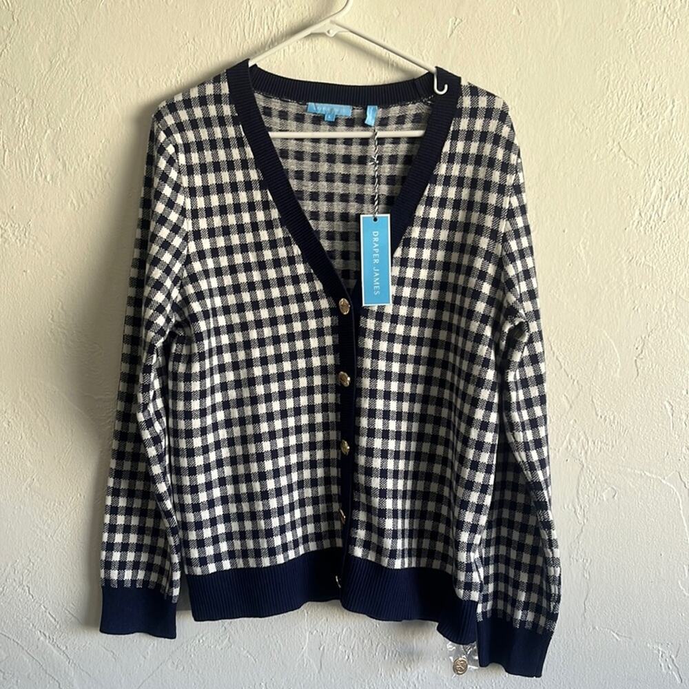Brand new with tags Draper James gingham cardigan.  Size L